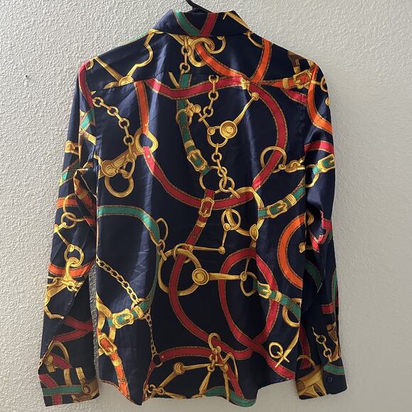 Lauren Ralph Lauren Women's Equestrian Button Front Long Sleeve Shirt Size Small - Picture 5 of 6